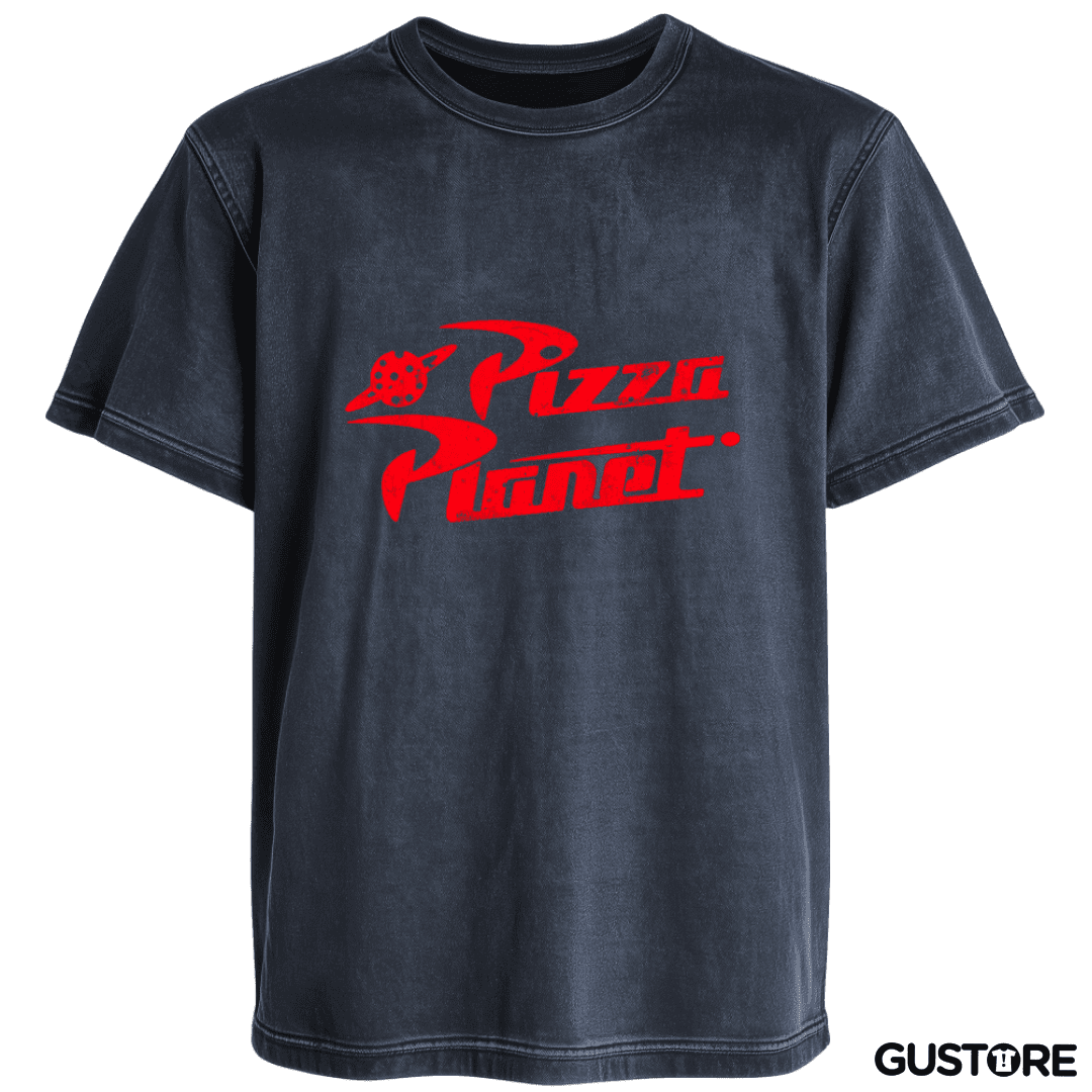 Polera desgastada pizza planet