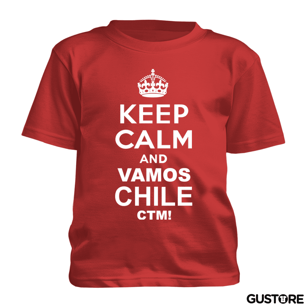 Polera de niño Keep calm and vamos chile ctm