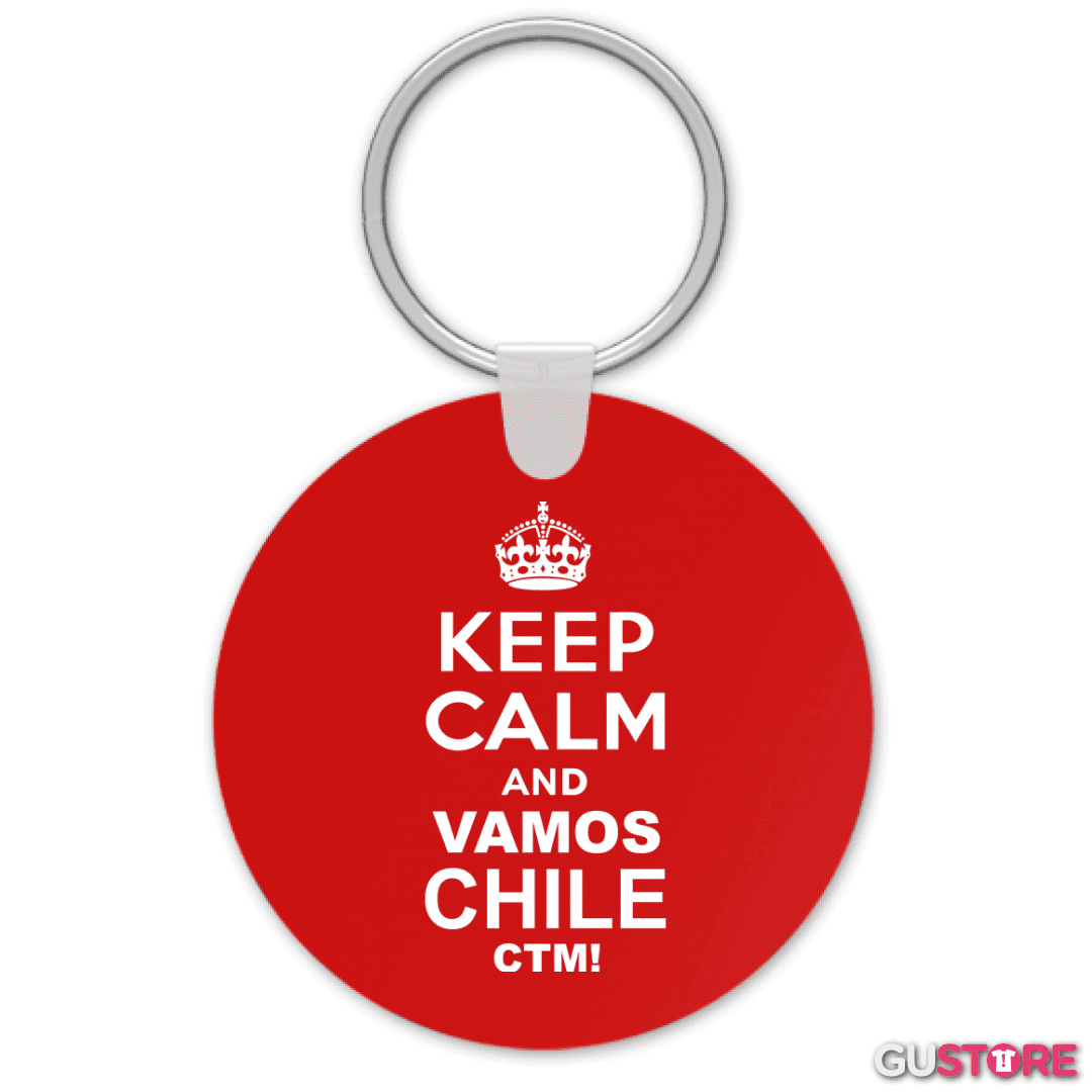 Llavero Keep calm and vamos chile ctm