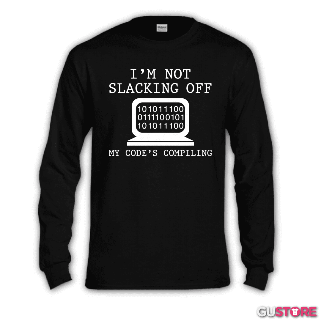 Polera manga larga Im not slacking off my code compiling