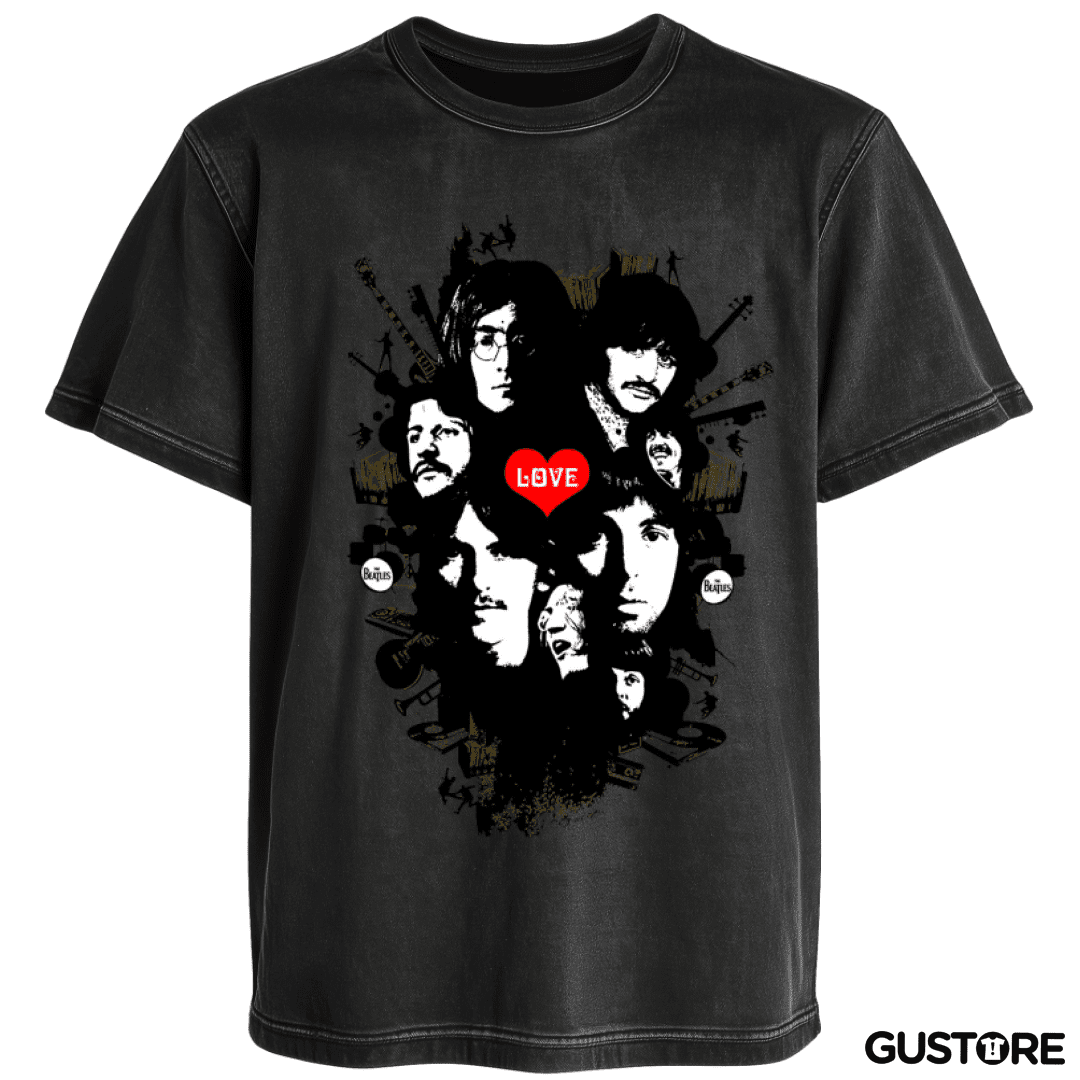 Polera desgastada The Beatles full color 2
