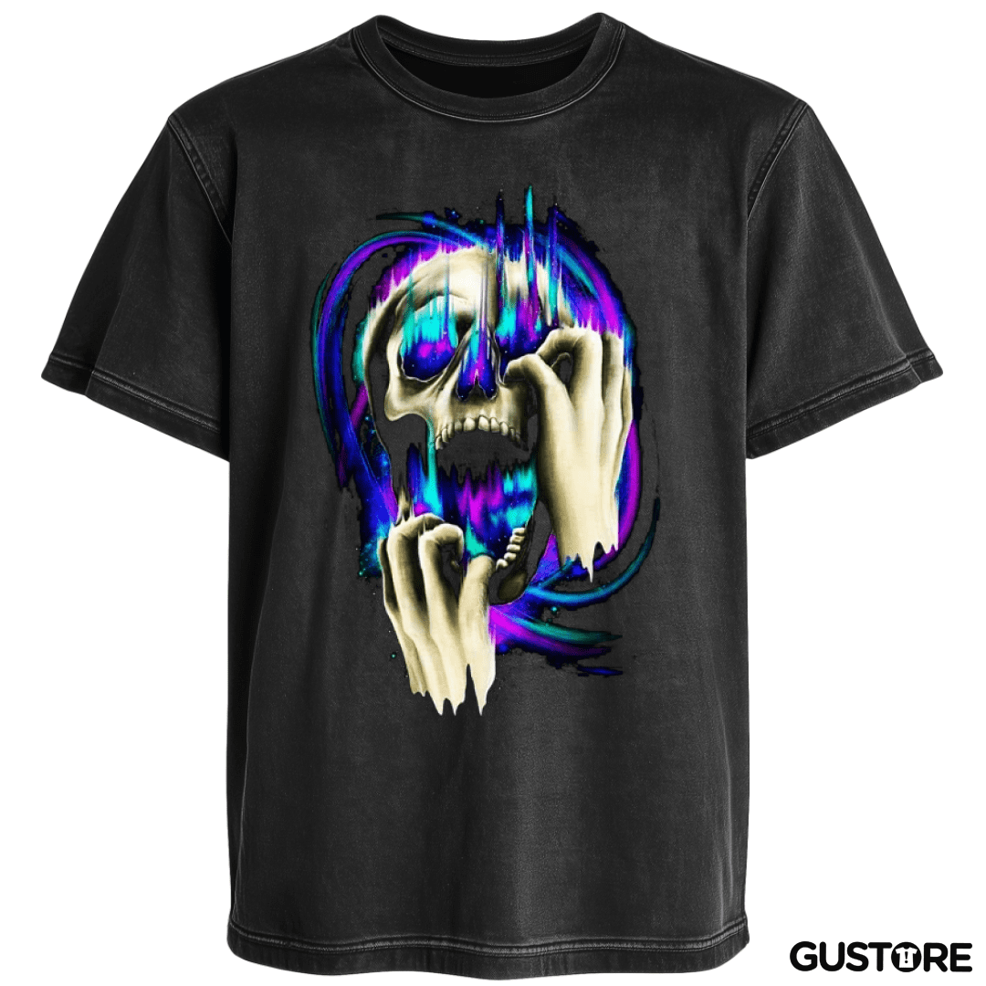 Polera desgastada Galaxia Skull