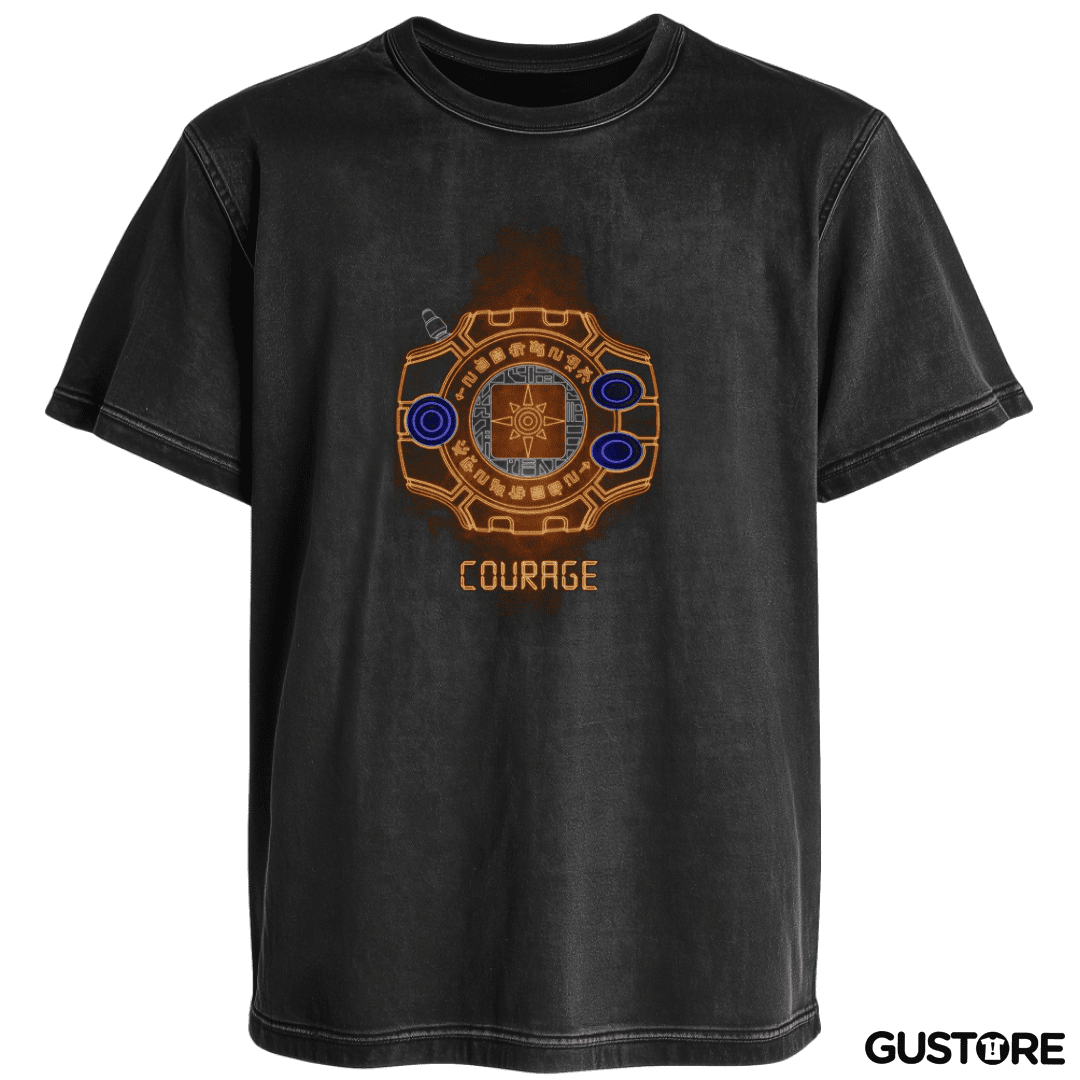 Polera desgastada Digimon courage