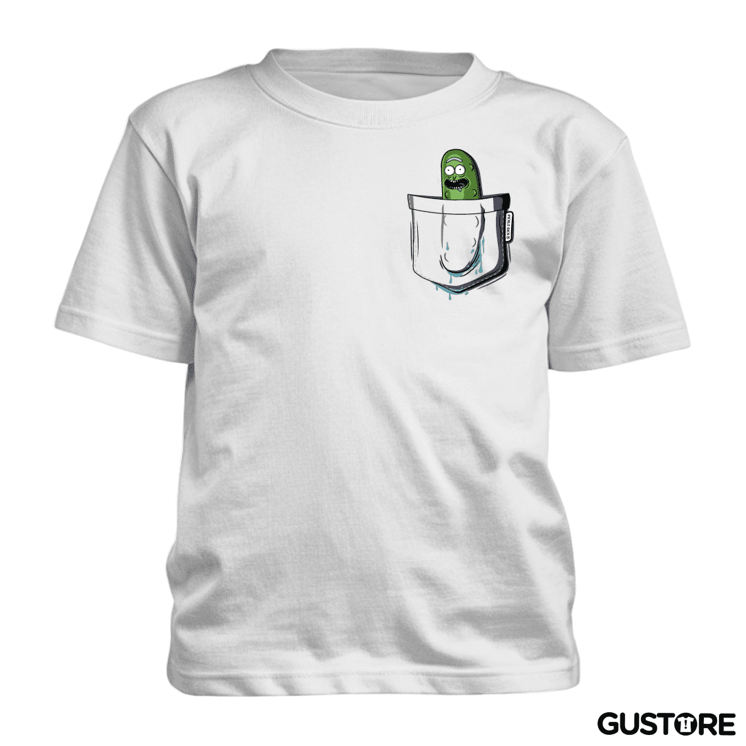 Polera de niño Pickle rick de bolsillo
