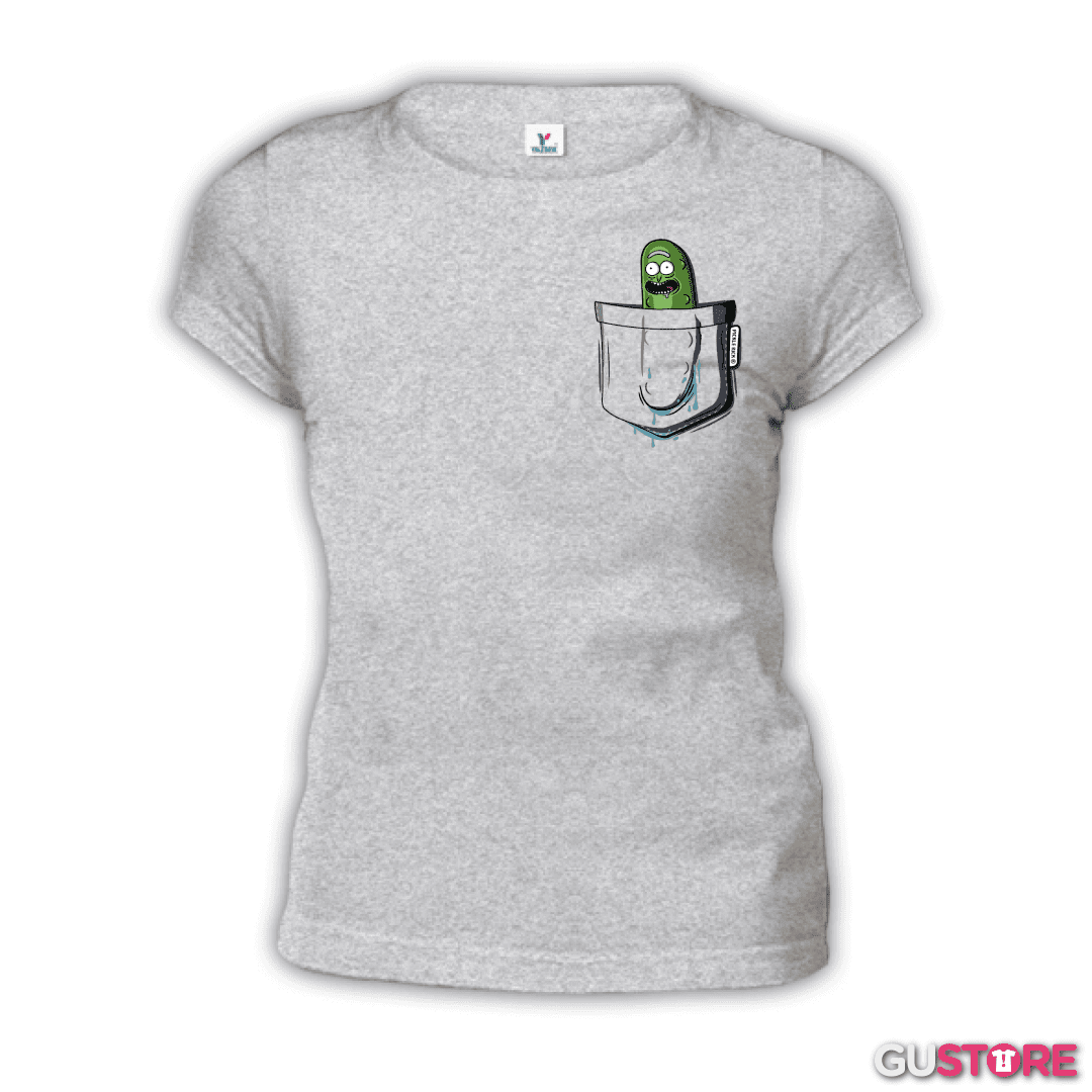 Polera de Mujer Pickle rick de bolsillo