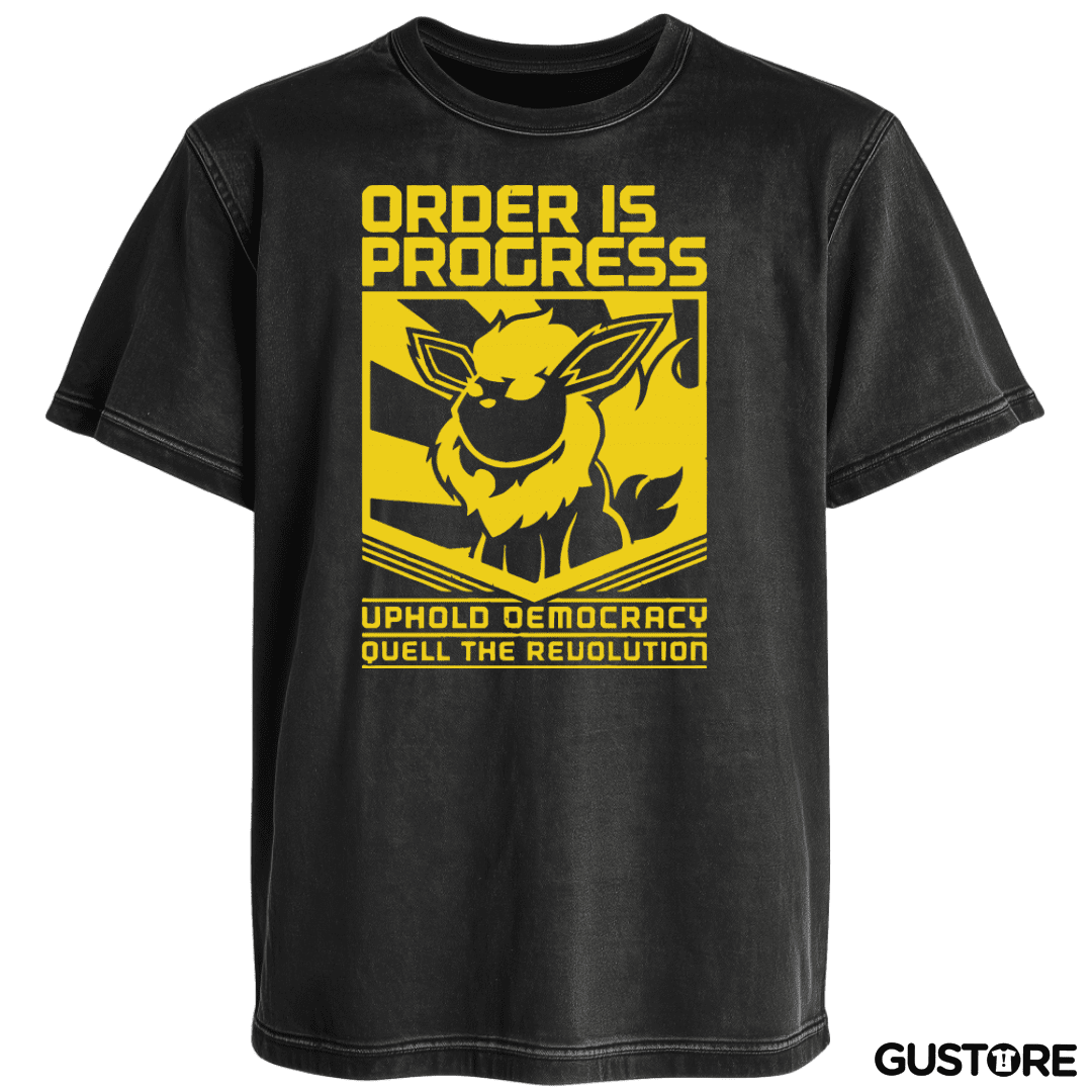 Polera desgastada Order is progress - Flareon