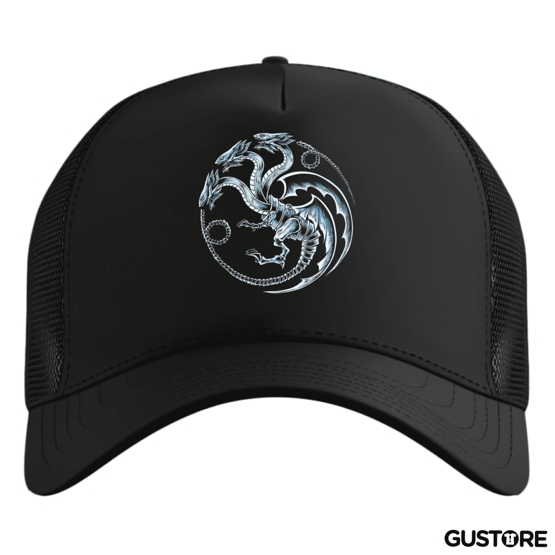 Gorro Dragon blanco de ojos azules