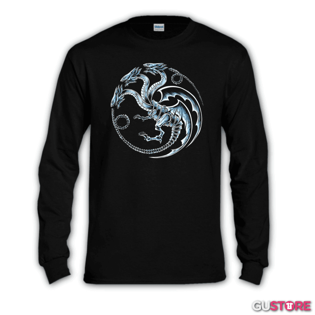 Polera manga larga Dragon blanco de ojos azules