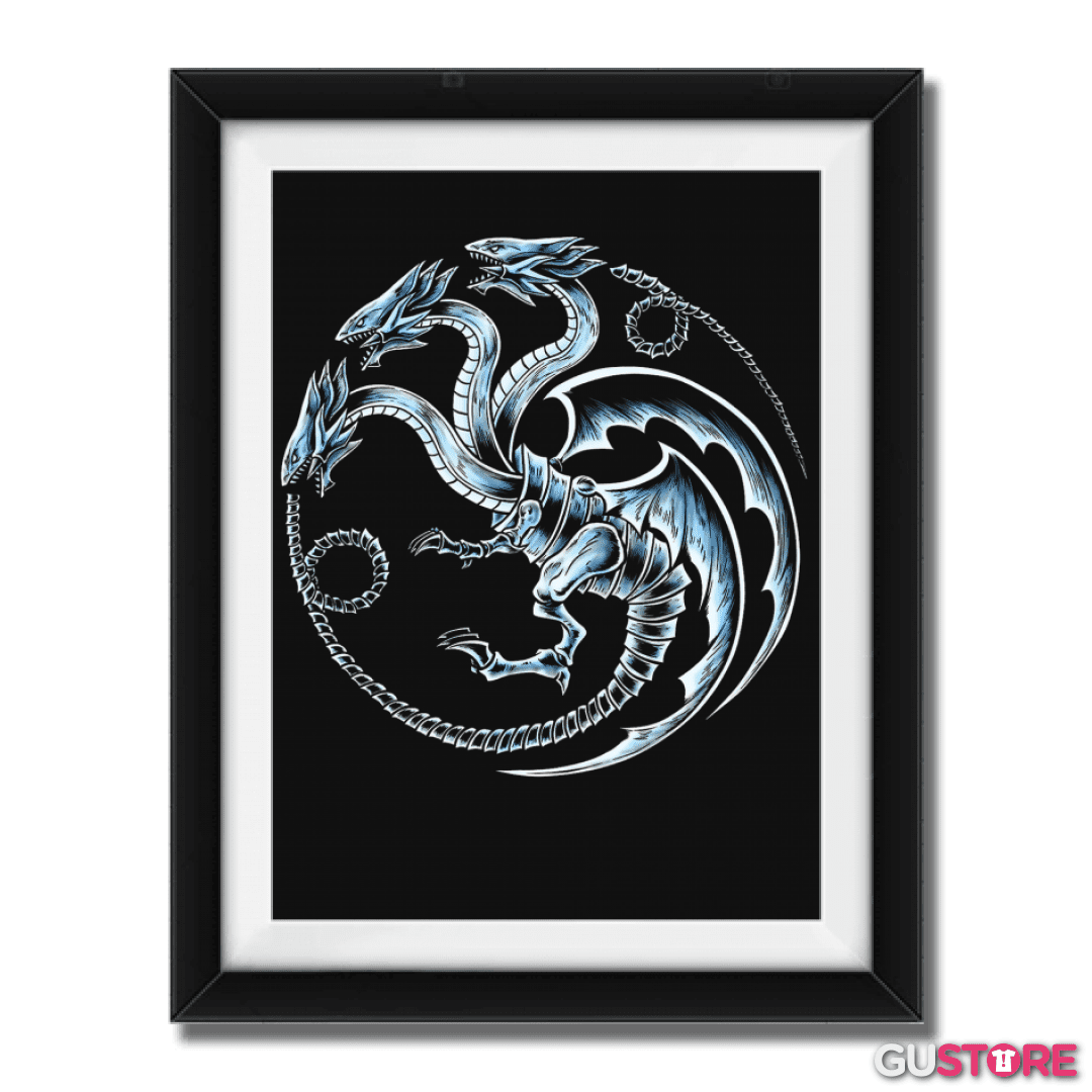 Cuadro decorativo Dragon blanco de ojos azules