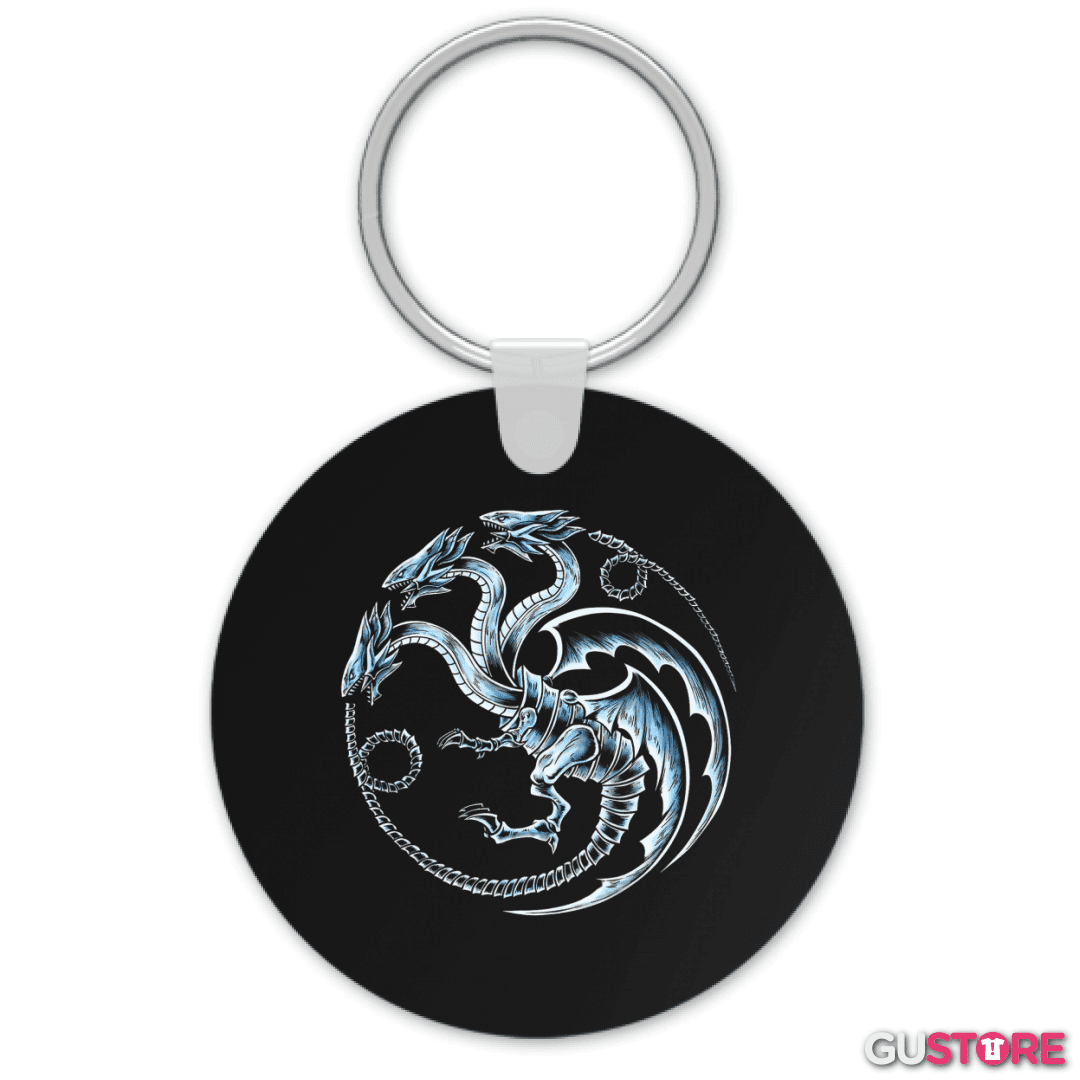 Llavero Dragon blanco de ojos azules
