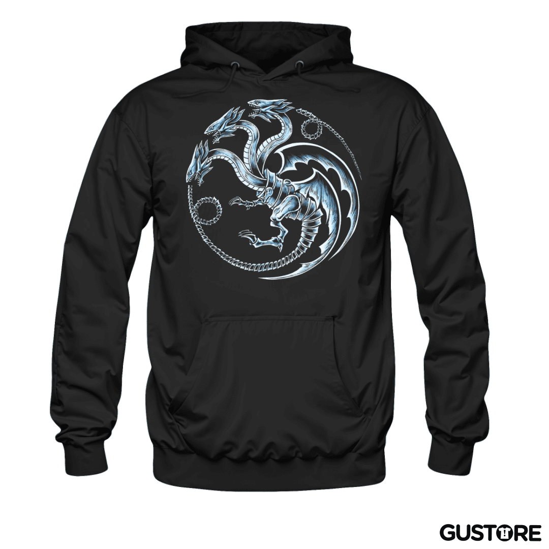 Polerón Canguro Dragon blanco de ojos azules