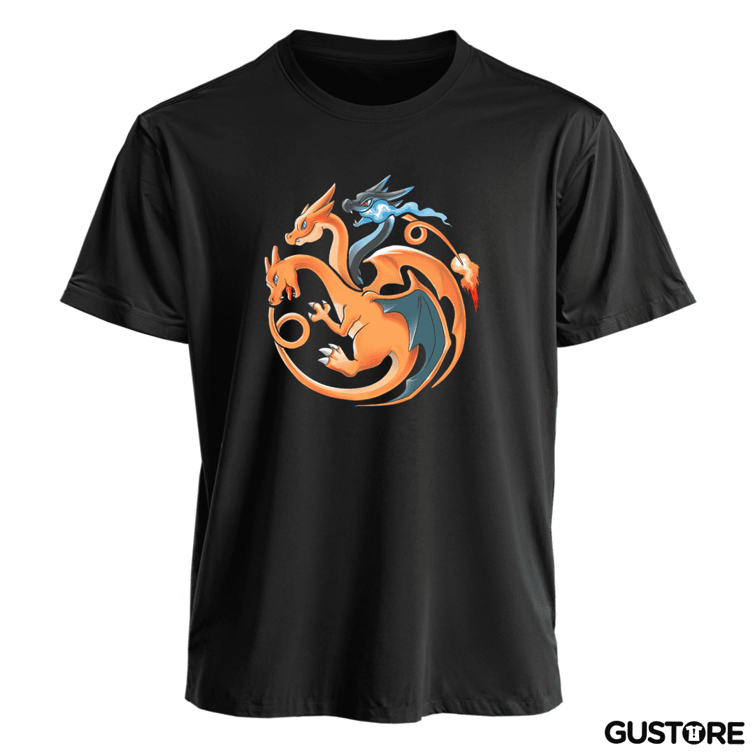 Polera charizard tres cabezas 