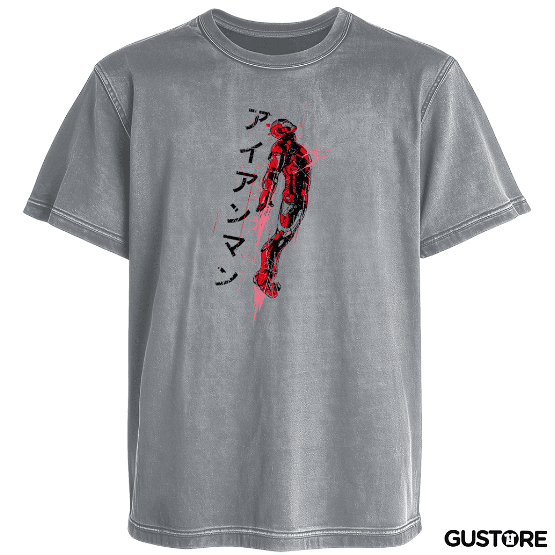 Polera desgastada Iron Man Japones