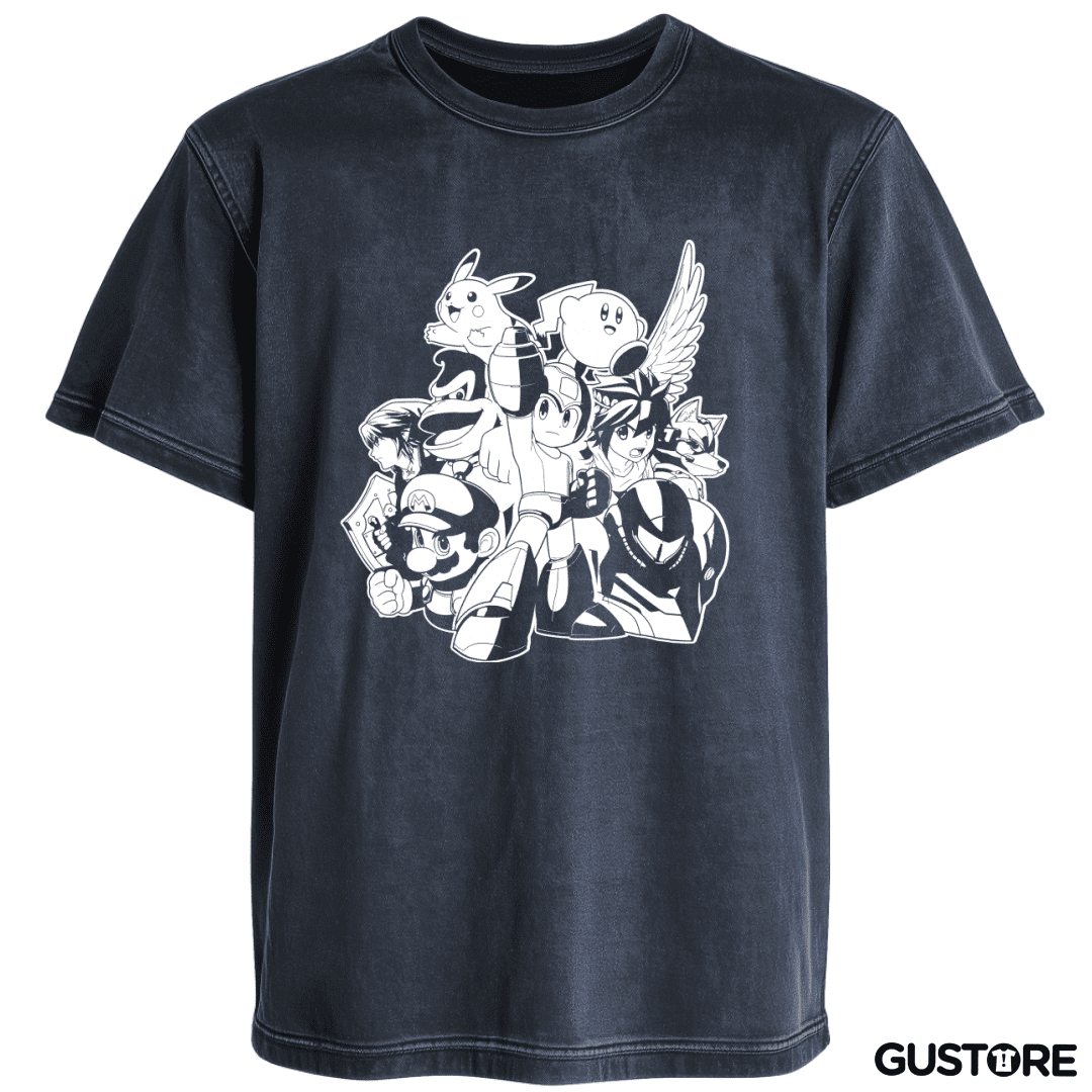 Polera desgastada Smash Bros - Personajes