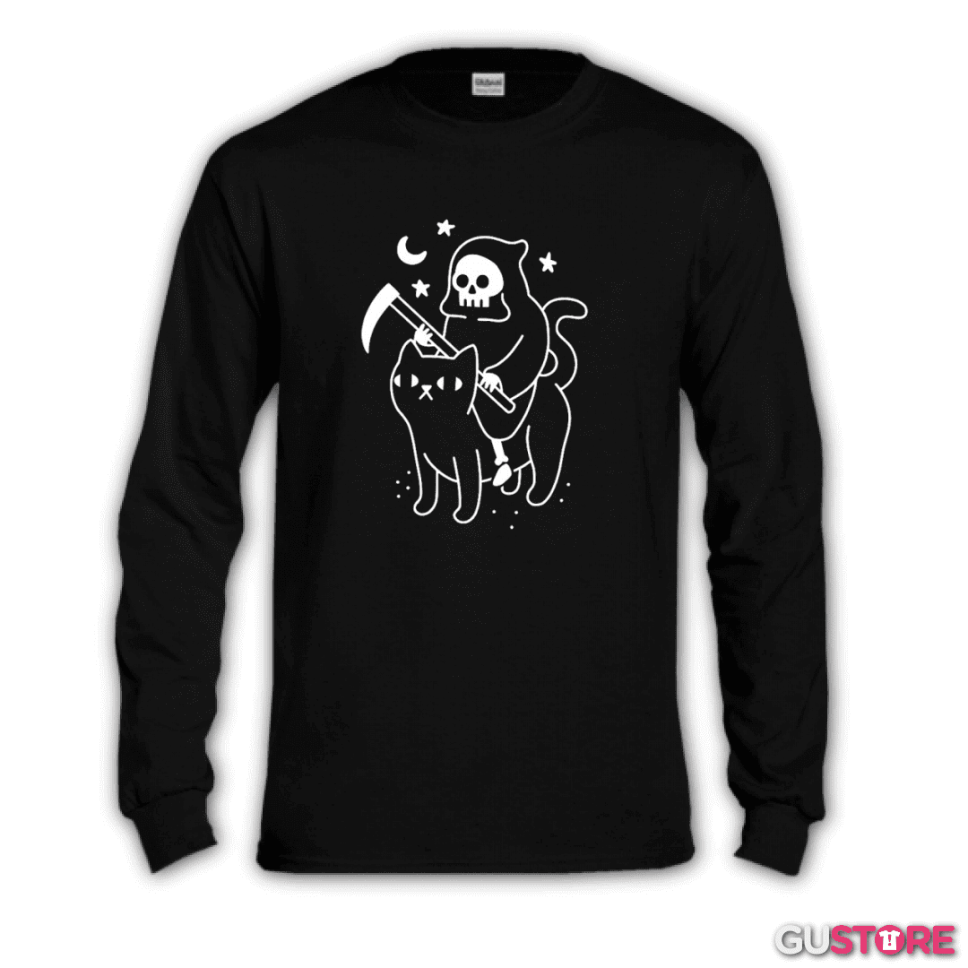 Polera manga larga Gatito de la muerte