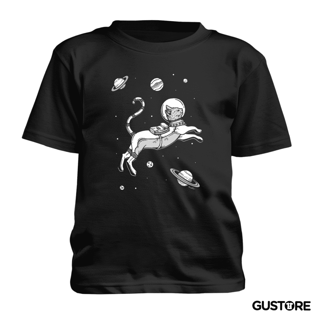 Polera de niño gato espacio