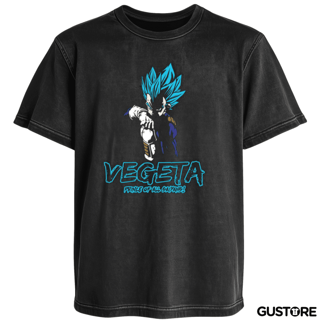 Polera desgastada Vegeta blue principe de todos los sayans