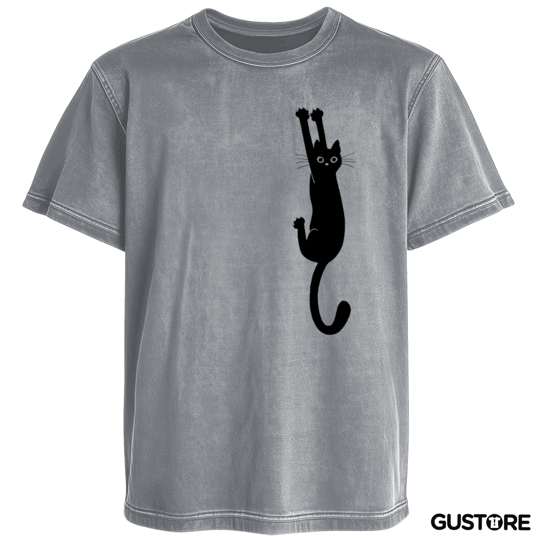 Polera desgastada Gat@ Negr@