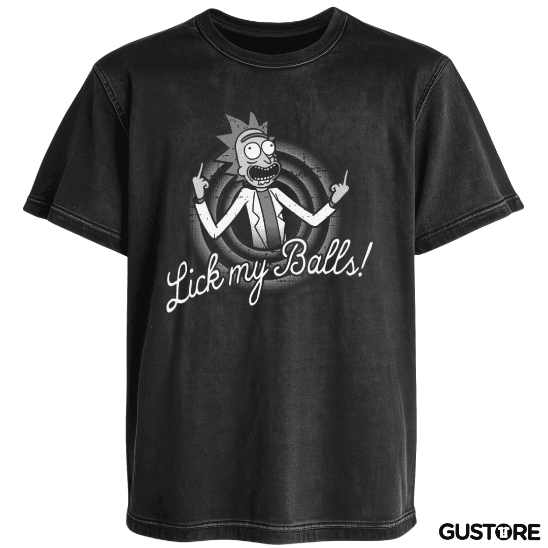 Polera desgastada Rick Lick my balls