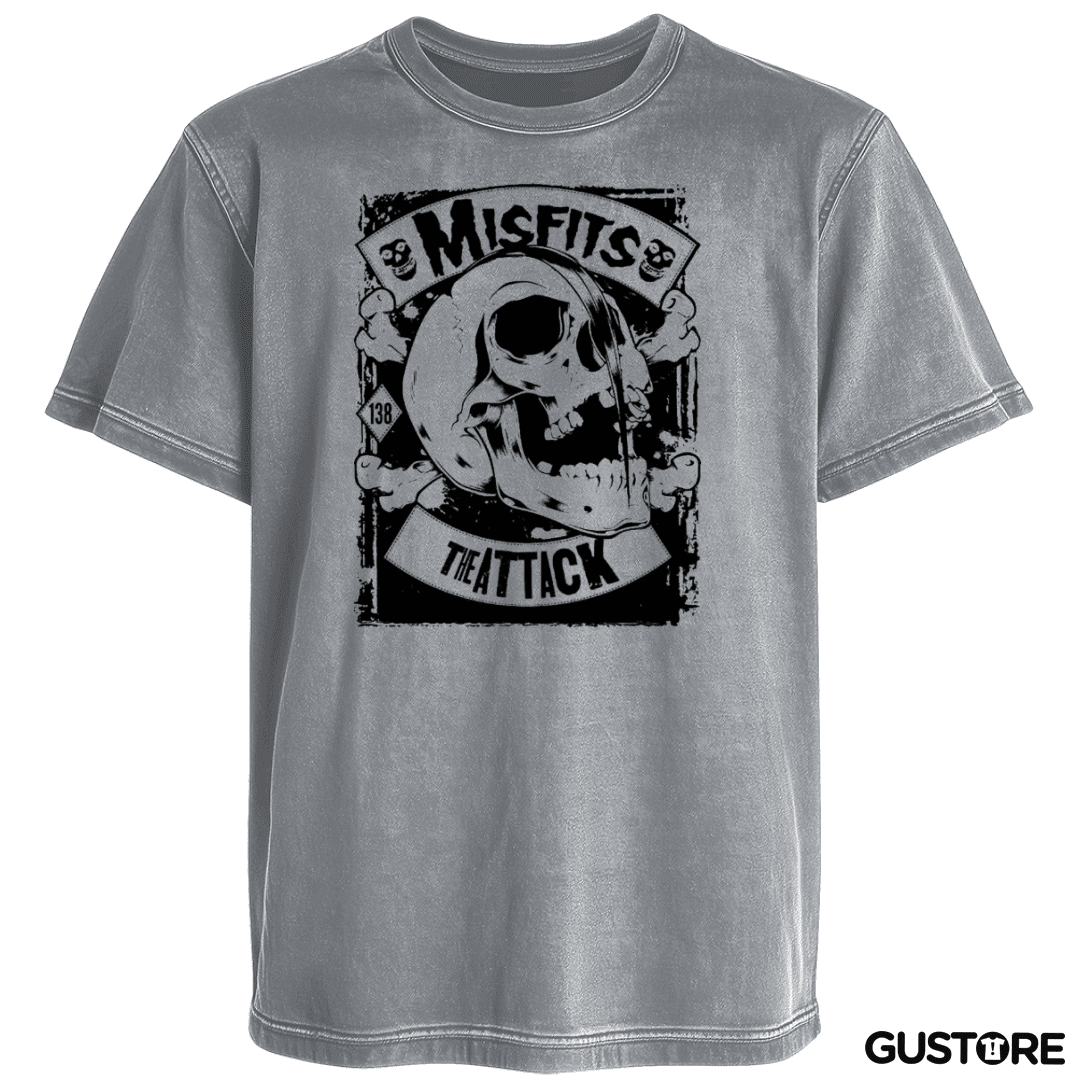 Polera desgastada Misfits The Atack