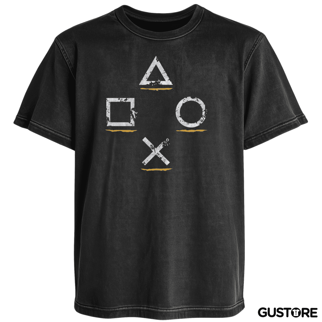 Polera desgastada Botones play 