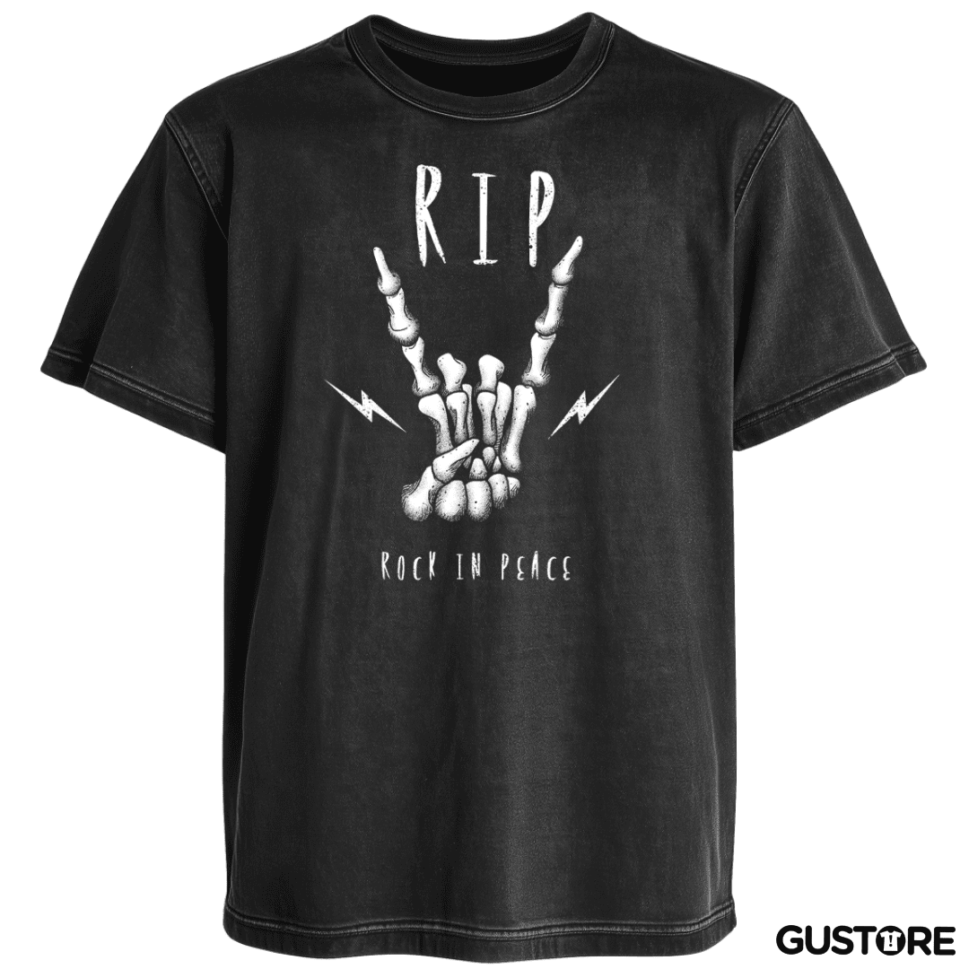 Polera desgastada Rock in peace
