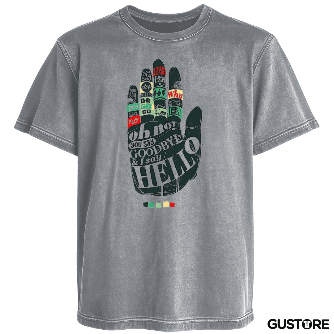 Polera desgastada Hello goodbye 