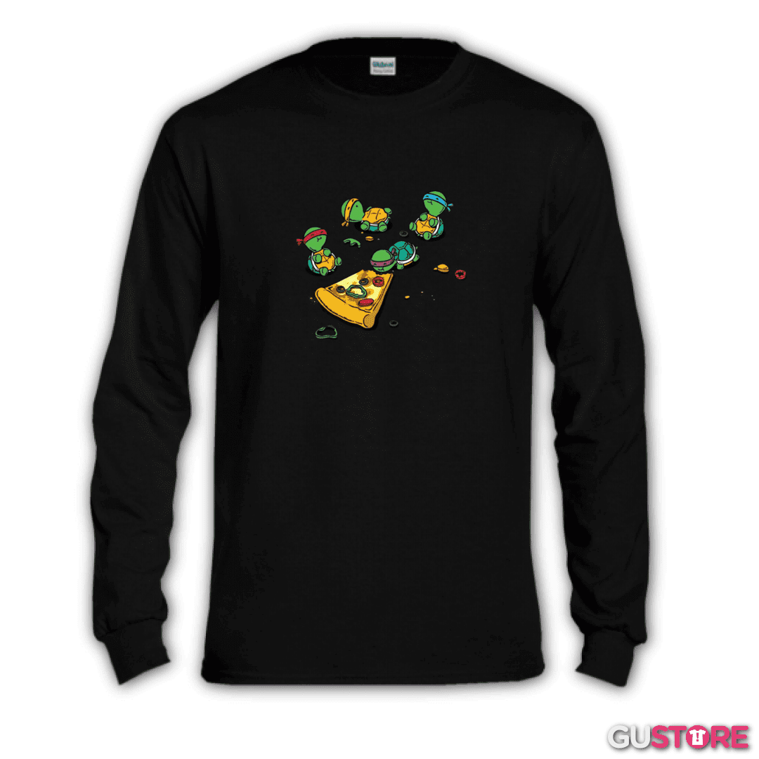 Polera manga larga Tortuguitas pizza 