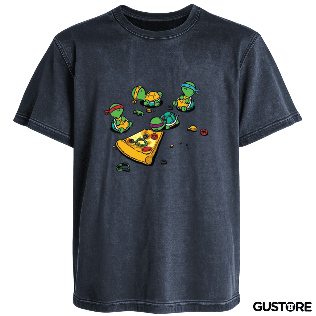 Polera desgastada Tortuguitas pizza 