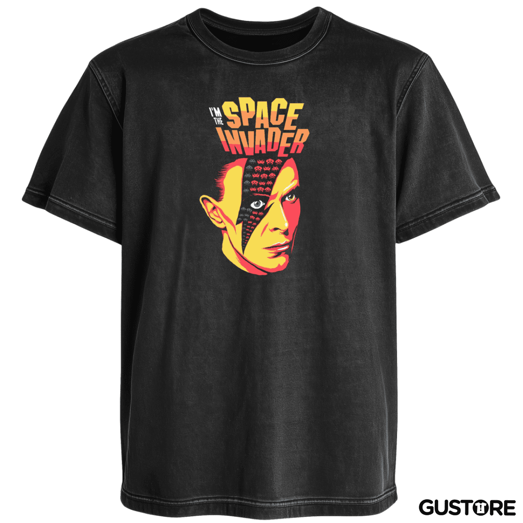 Polera desgastada Bowie Space Invader