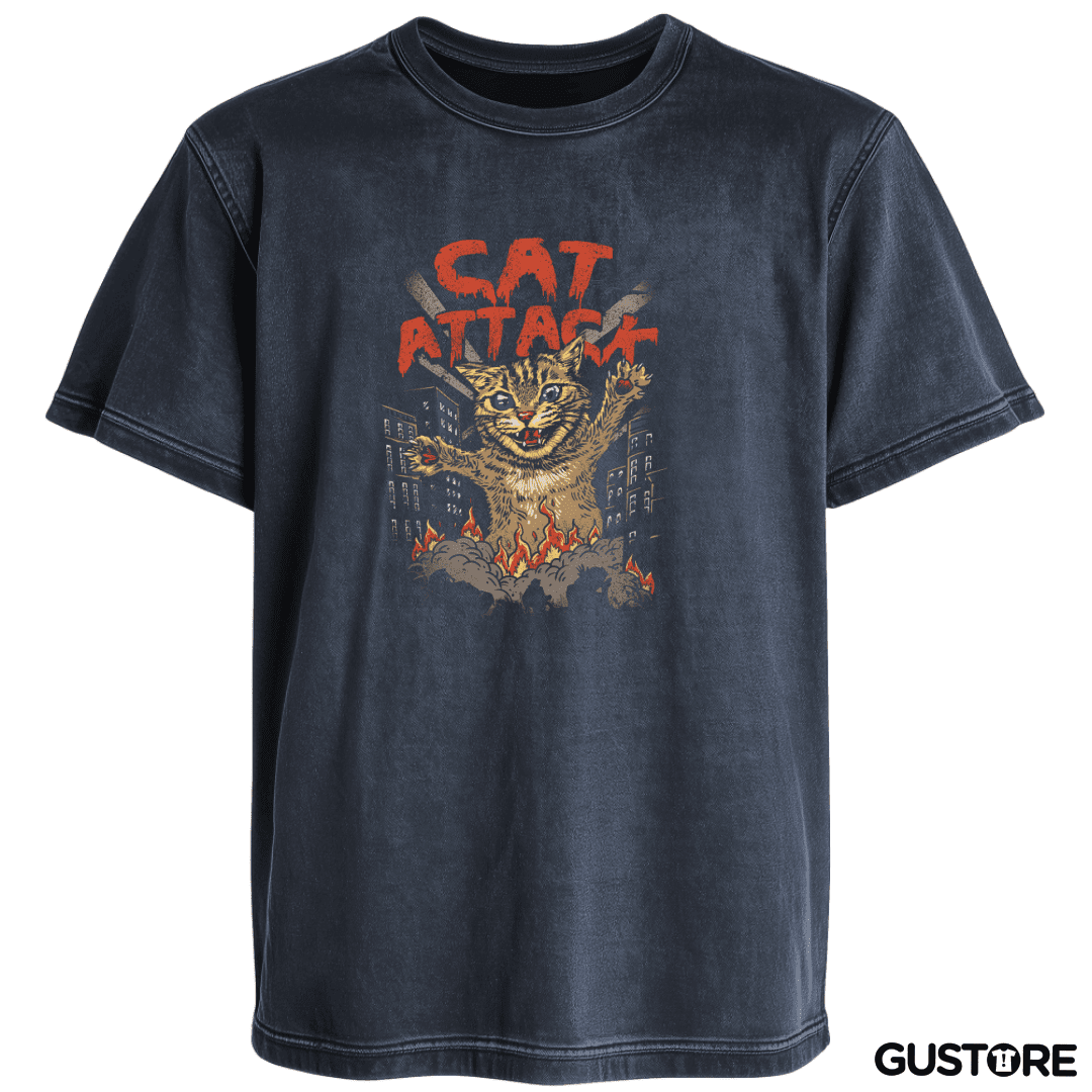 Polera desgastada Cat Attack