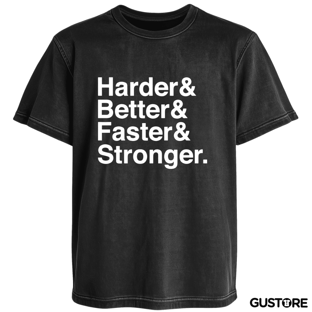 Polera desgastada Harder Better Faster Stronger