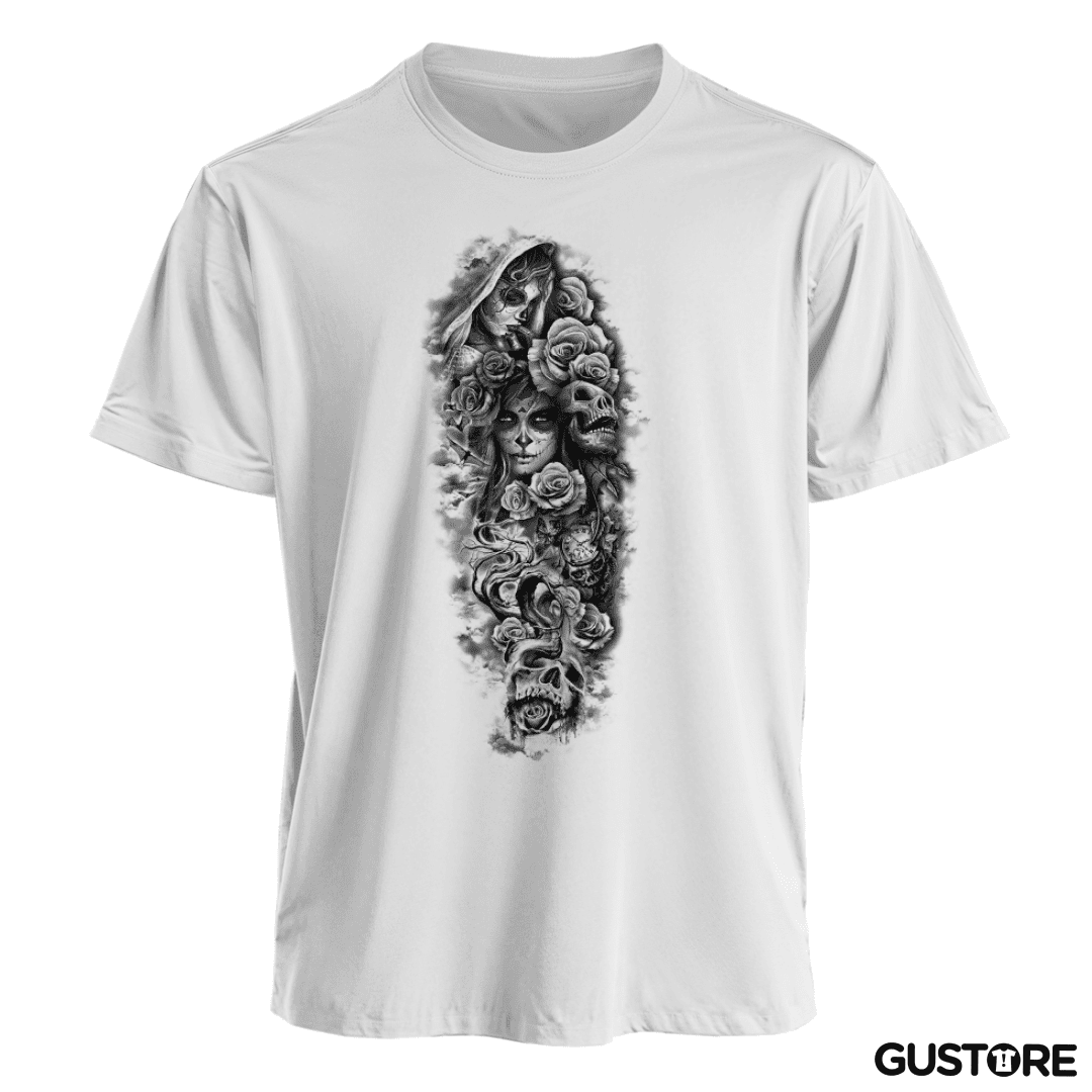 Polera Skull sugar roses
