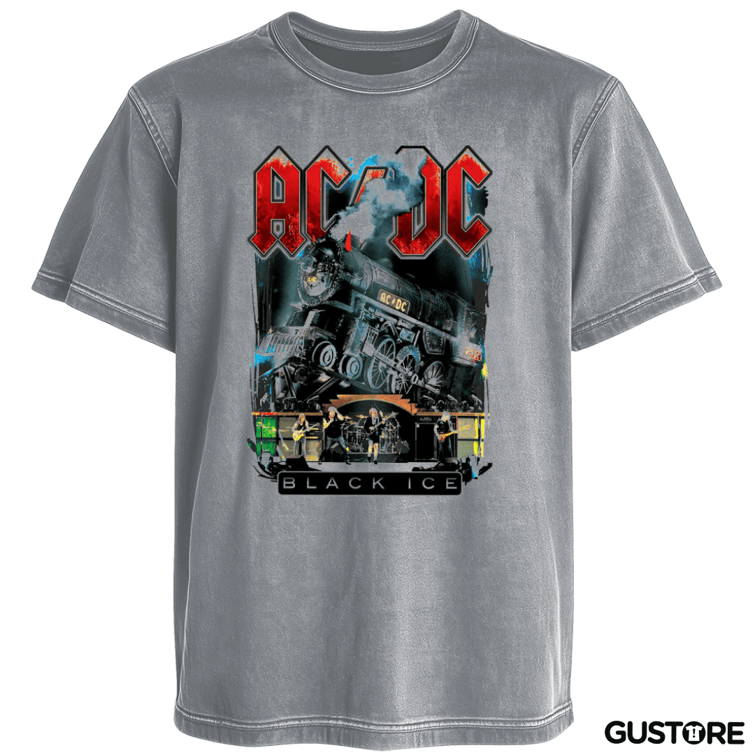 Polera desgastada AC DC Black ice