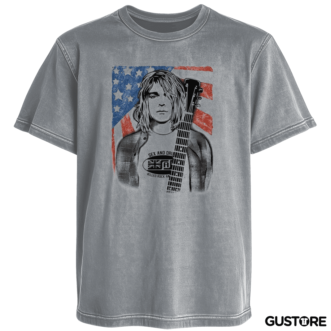Polera desgastada Kurt Guitar 