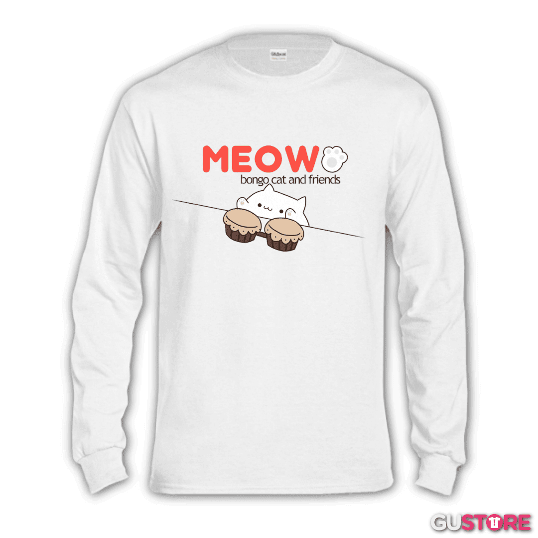 Polera manga larga Bongo cat