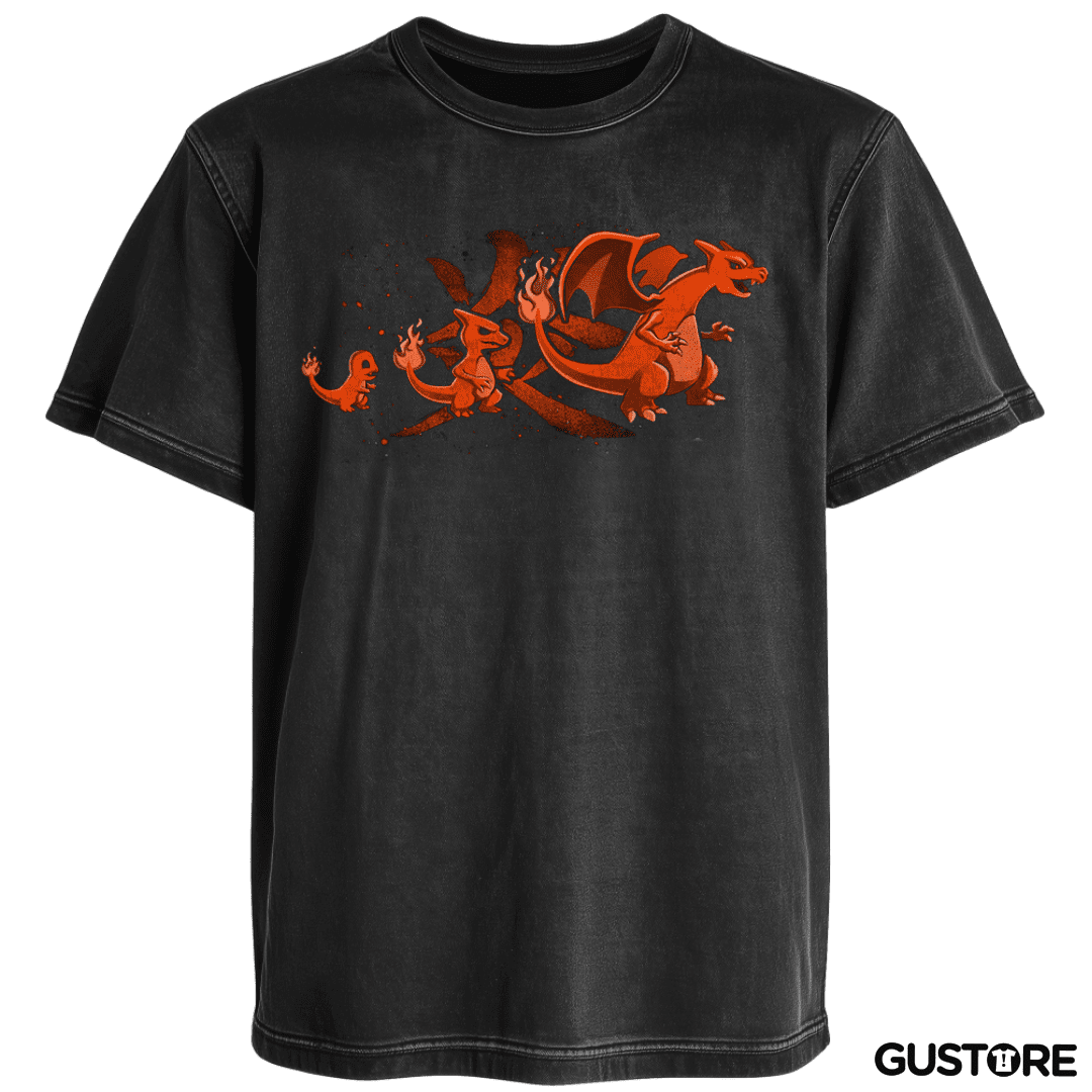 Polera desgastada Charmander evolution