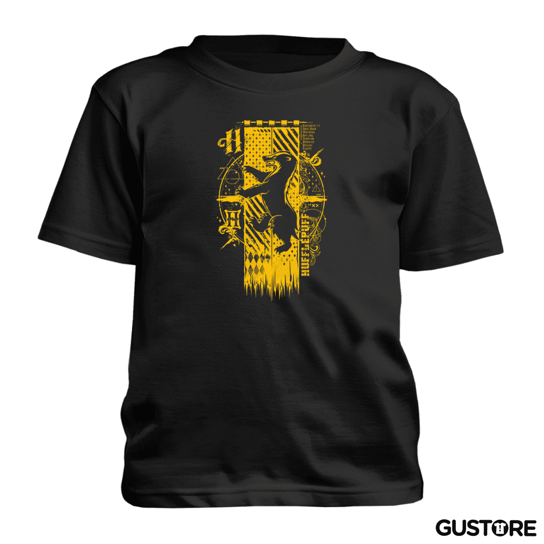 Polera de niño escudo hufflepuff