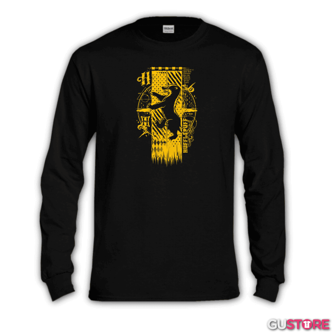 Polera manga larga escudo hufflepuff