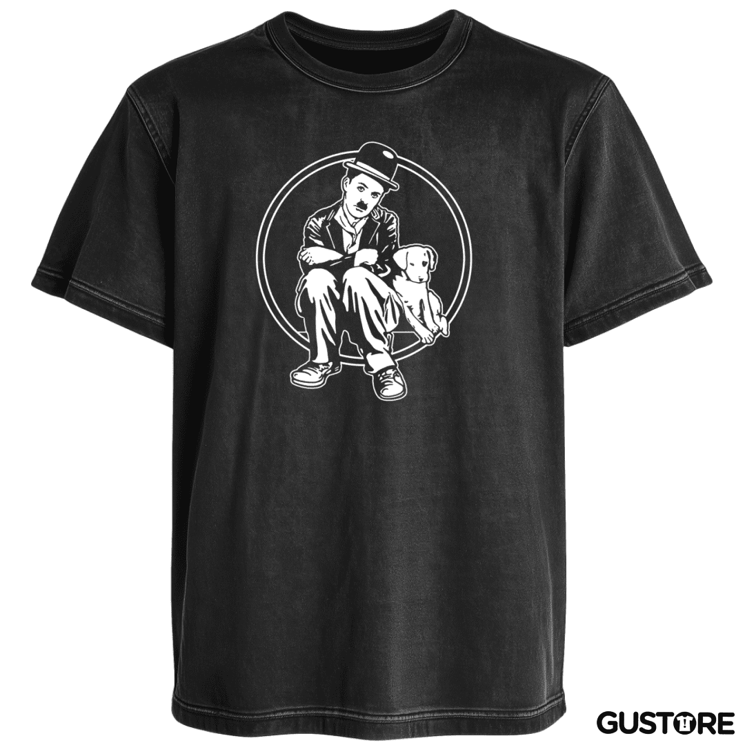 Polera desgastada Chaplin perrito