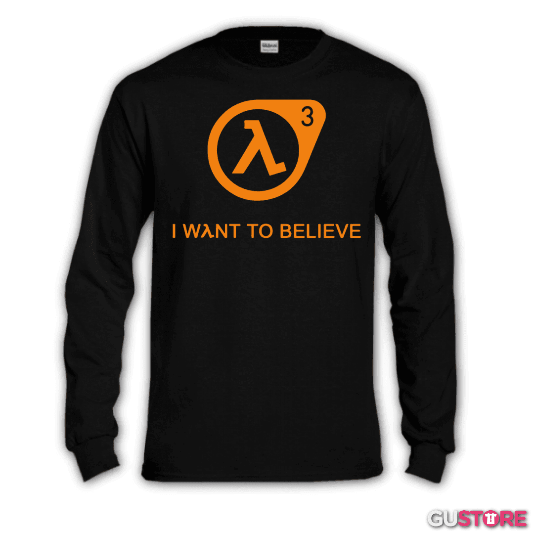 Polera manga larga Half Life - 3 I Want to Believe