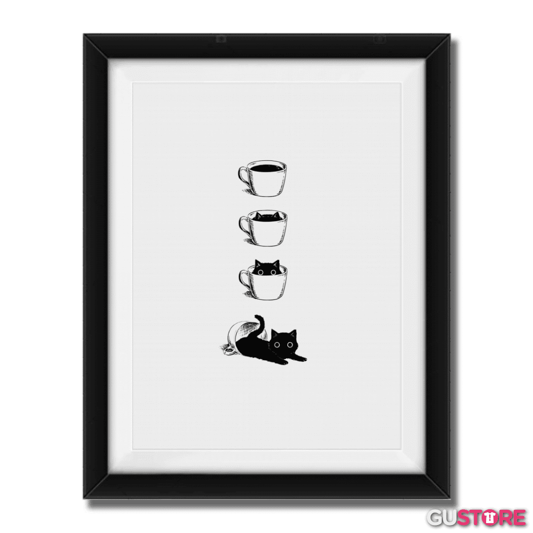 Cuadro decorativo Coffe cat 