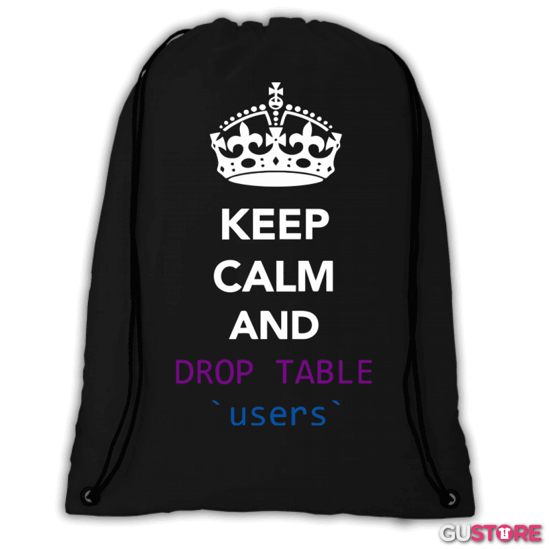 Mochila Keep calm and drop table users