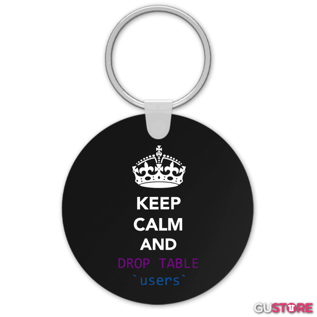 Llavero Keep calm and drop table users
