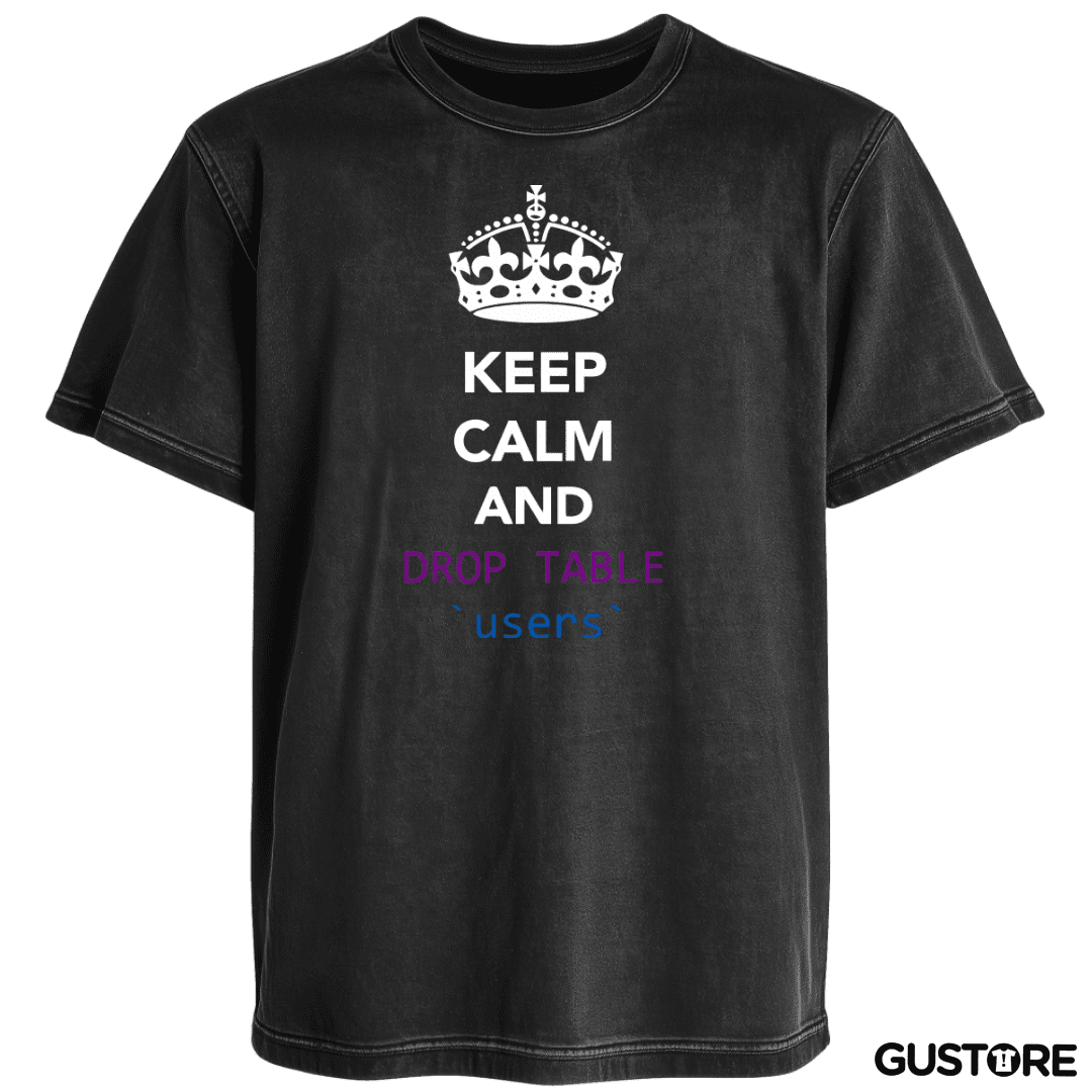 Polera desgastada Keep calm and drop table users
