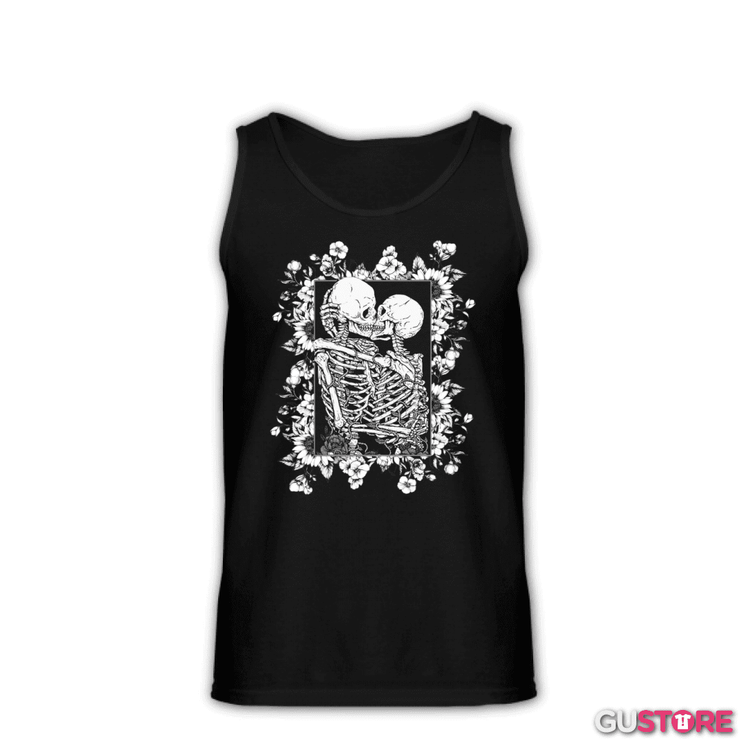 Sudadera Beso calaveras con flores
