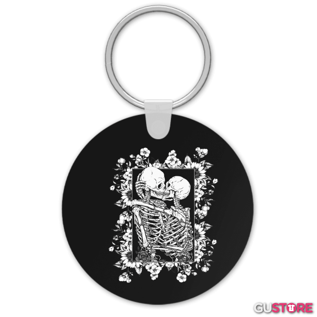 Llavero Beso calaveras con flores