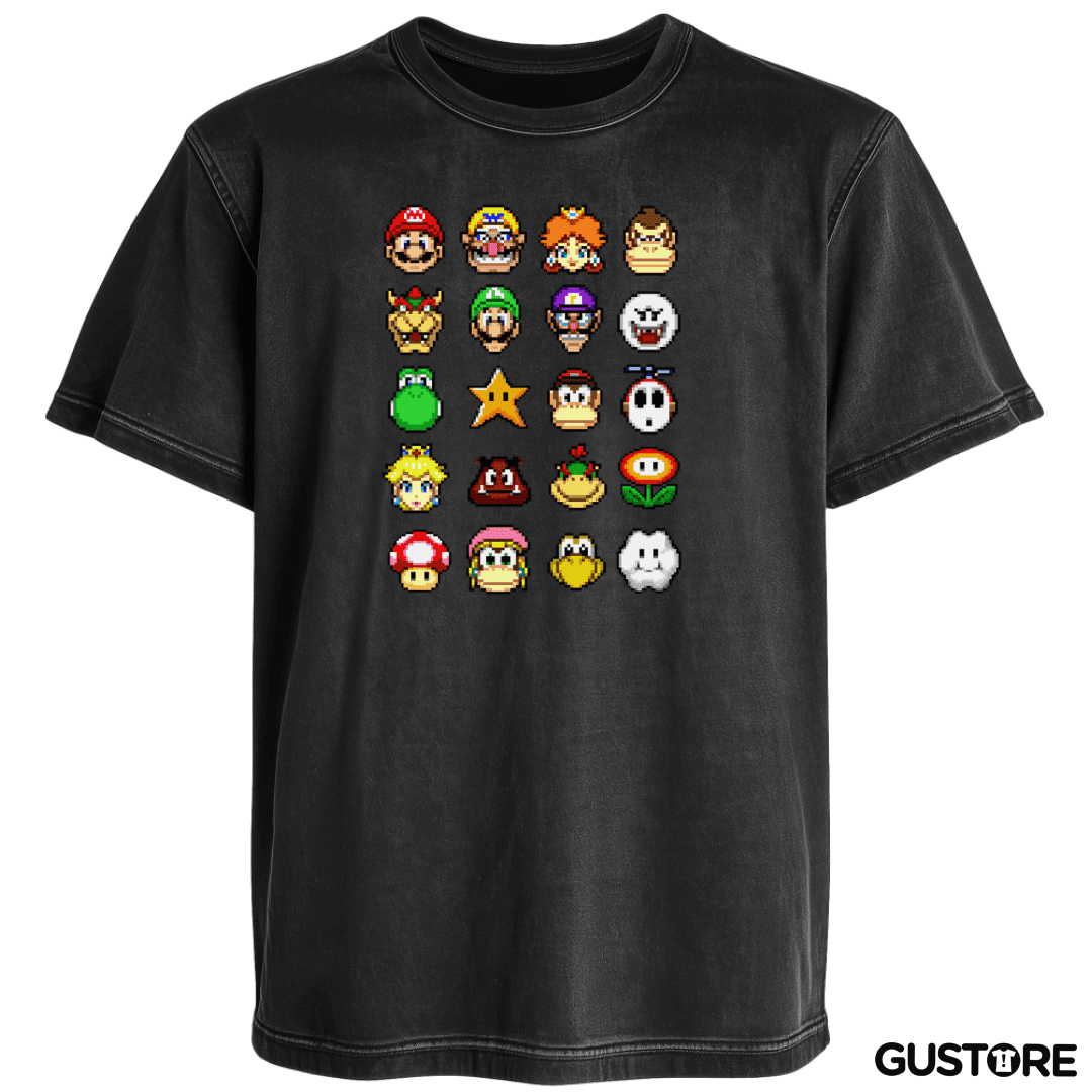 Polera desgastada el tio del bigote en 8 bits