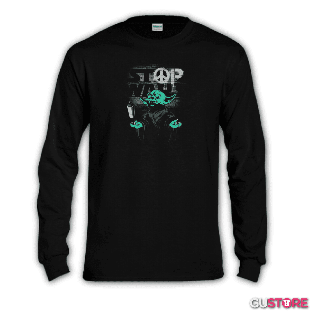 Polera manga larga Stop war  yoda