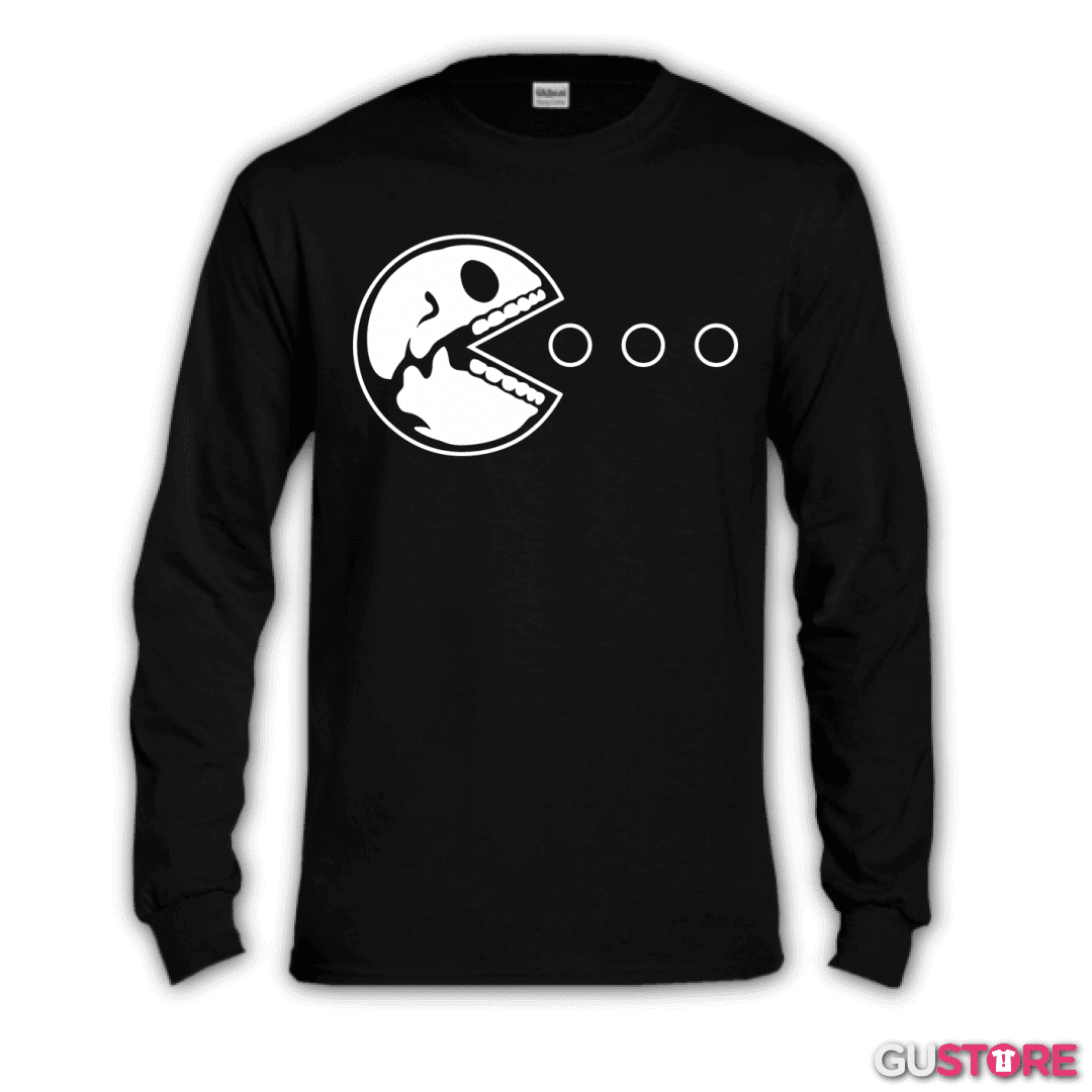 Polera manga larga Pacman - Skull V2
